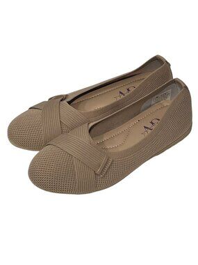 Gloria Vanderbilt Debbie Natural Beige Slip-on Mesh Knit Ballet Flats Sz 7.5 NEW